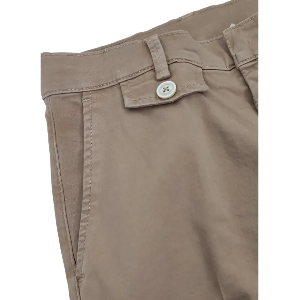 Barwione Garment-Dyed Spodnie Bawełniane z Zakładkami o Luźnym Kroju