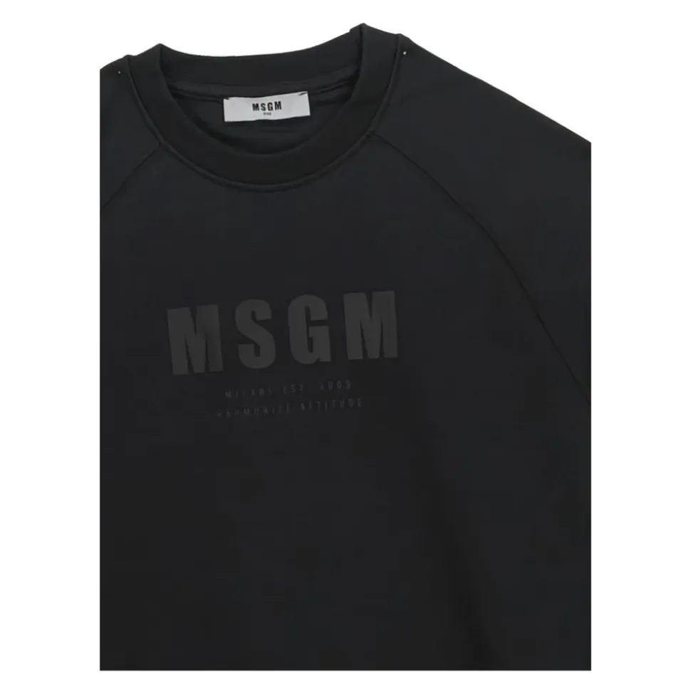 Bawełniana bluza Crewneck z szczotkowanym logo