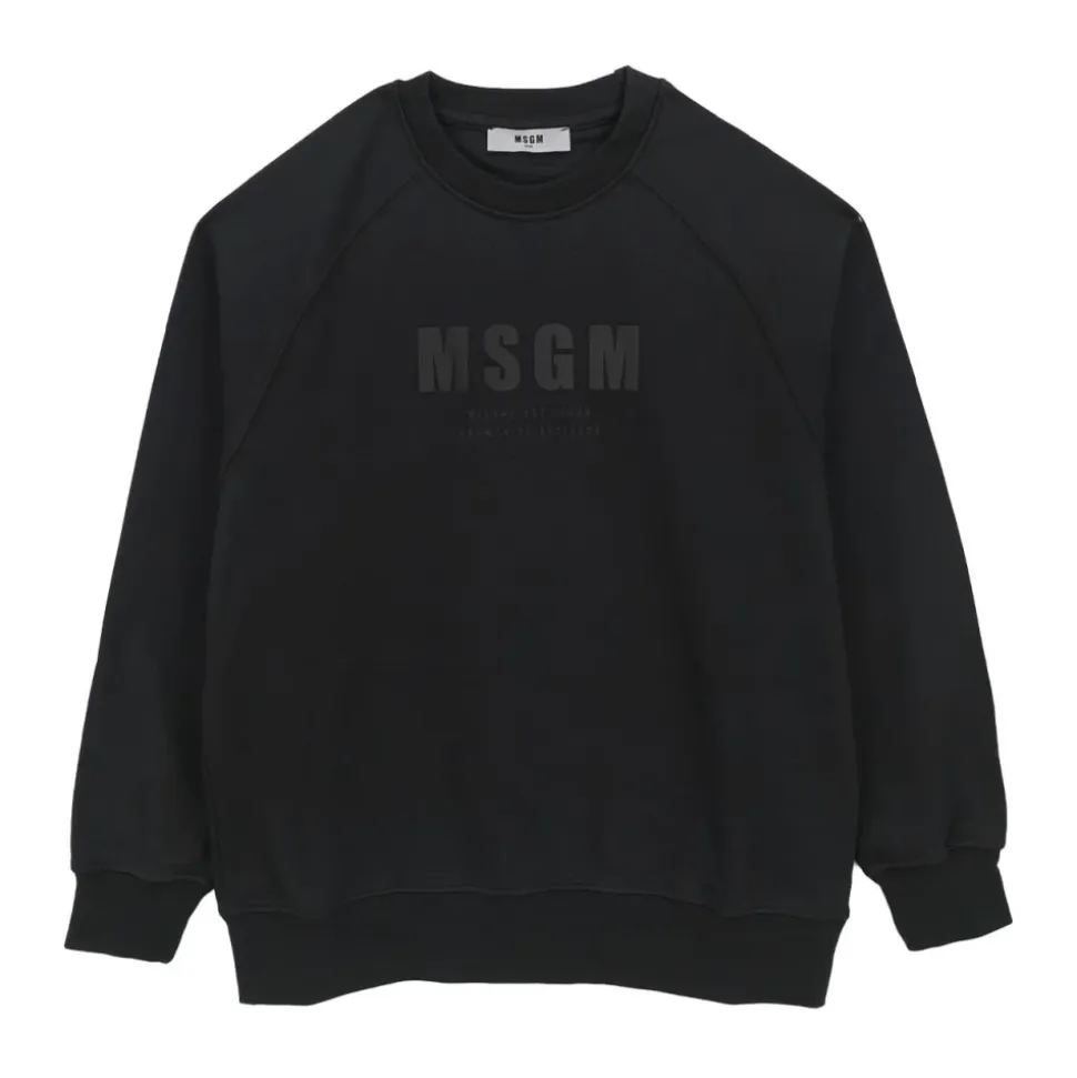 Bawełniana bluza Crewneck z szczotkowanym logo
