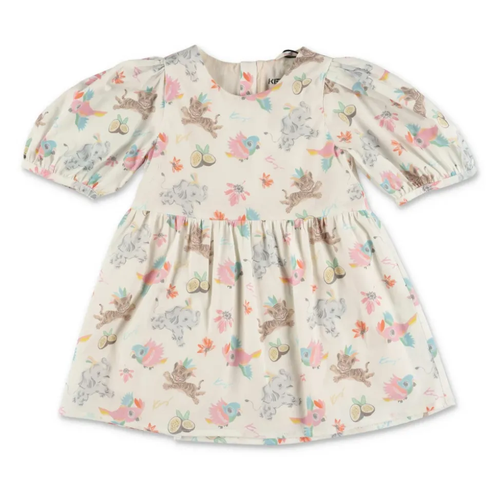 Bawełniana sukienka w print z szortami typu culottes