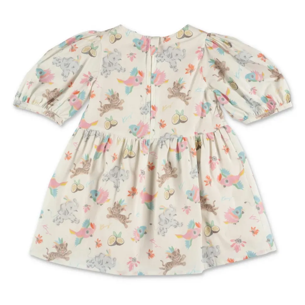 Bawełniana sukienka w print z szortami typu culottes