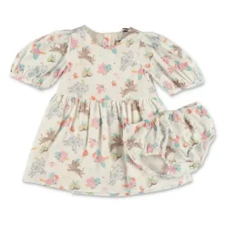 Bawełniana sukienka w print z szortami typu culottes