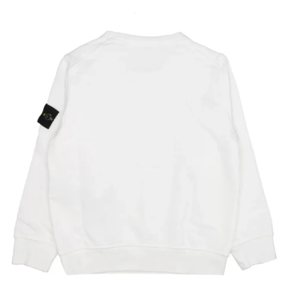 Biały Sweter z Detalem Logo