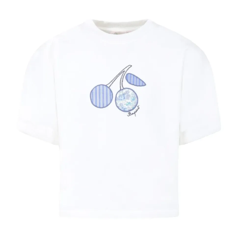 Biały T-shirty i Polos z Haftowanym Logo