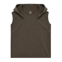 Bluza z kapturem bez rękawów z surowym wykończeniem