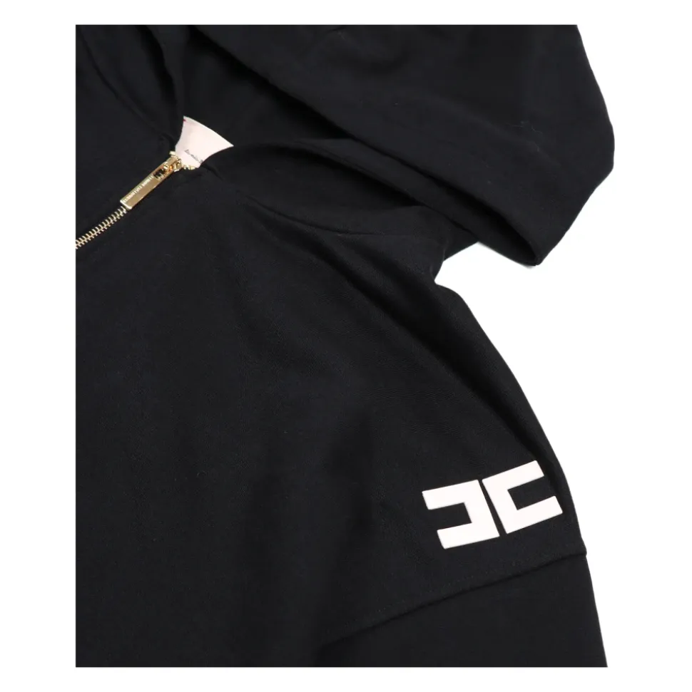 Bluza z kapturem i zamkiem cropped