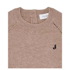 Brązowy Sweter Z Dzianiny Camel/Niebieski
