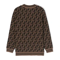Brązowy sweter z wzorem FF-Stripe