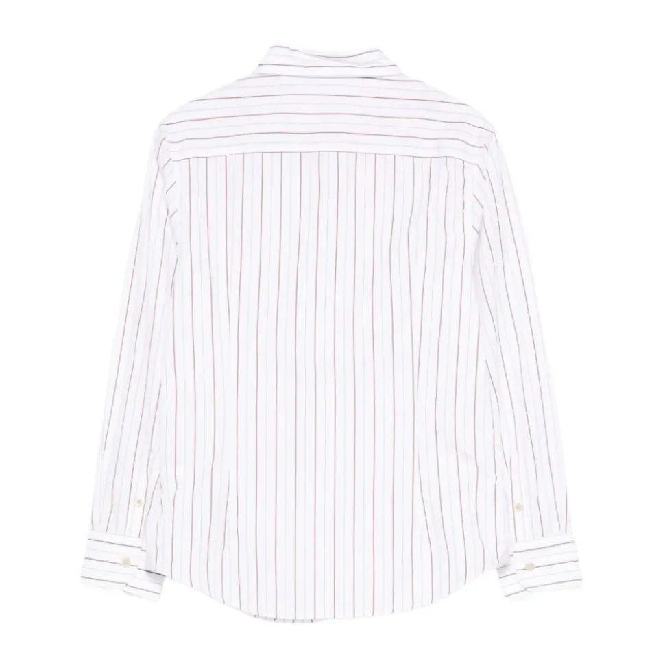 Camicia a righe con logo sul fondo
