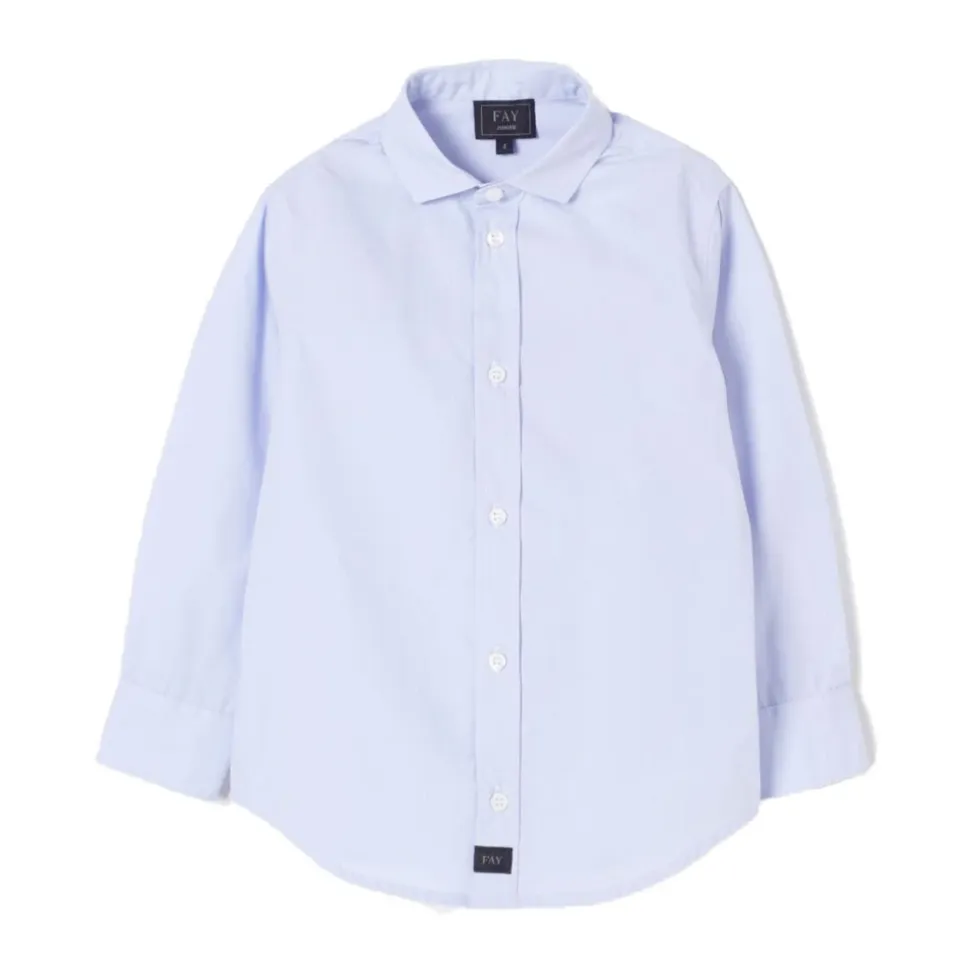Camicia celeste in cotone