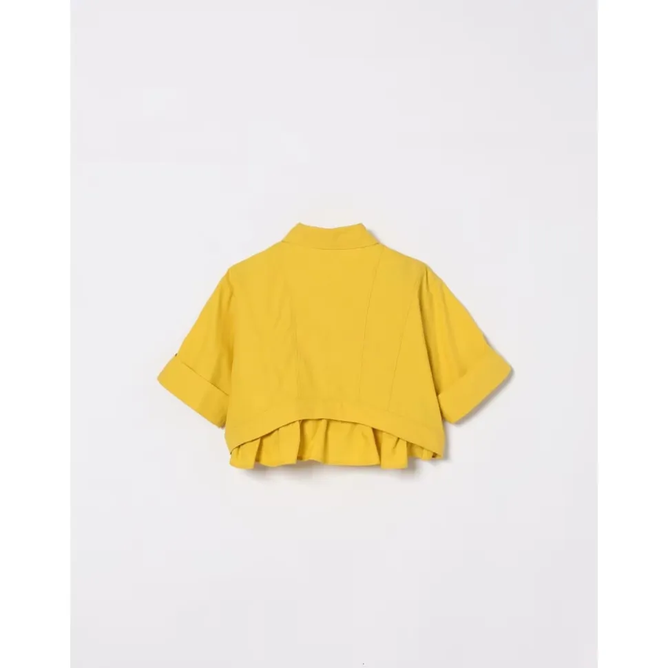 Camicia crop con logo