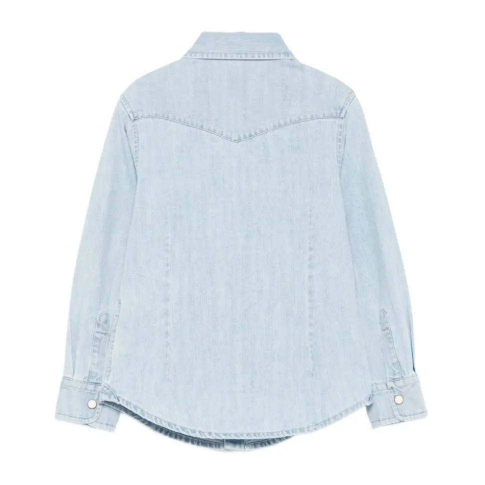 Camicia denim con logo
