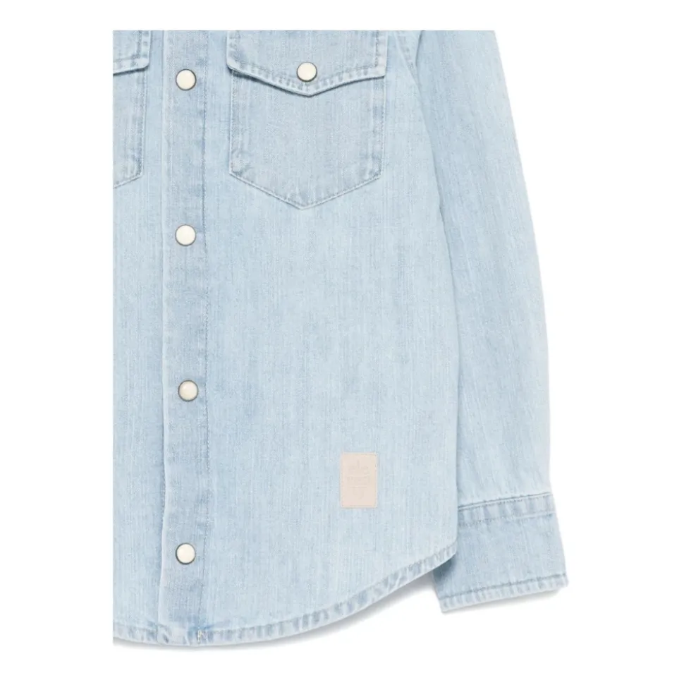 Camicia denim con logo