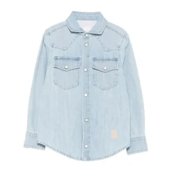 Camicia denim con logo
