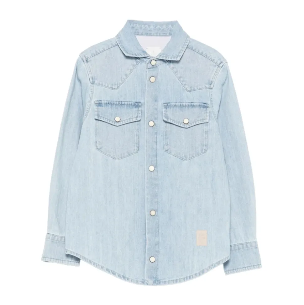 Camicia denim con logo
