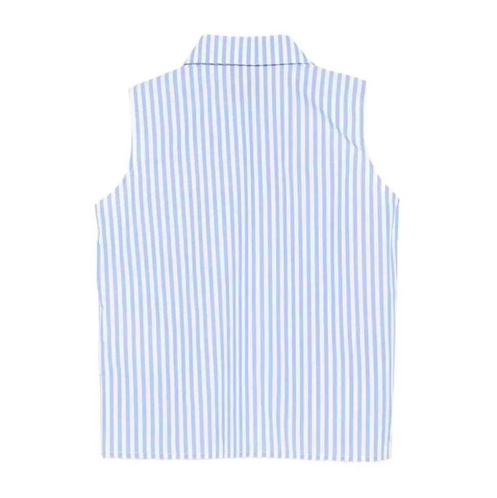 Camicia rigata senza manica