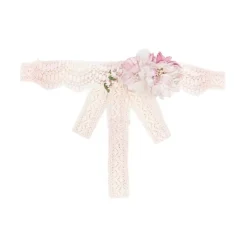 Cintura in pizzo con fiori applicati