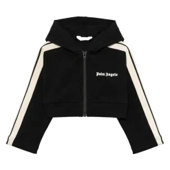 Curved Logo Track Crop Hoodie