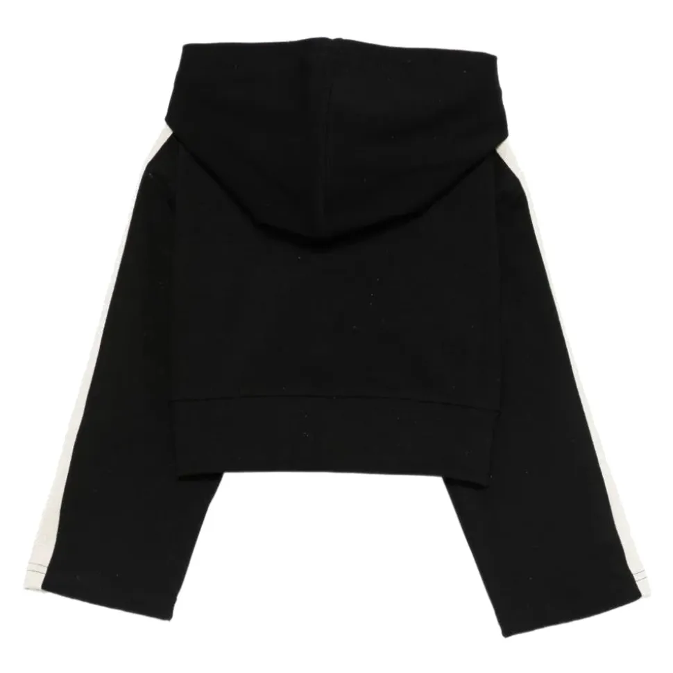 Curved Logo Track Crop Hoodie