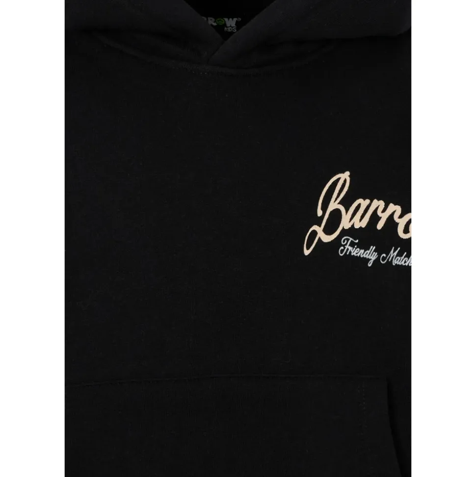 Czarna bluza z kapturem z logo z kości słoniowej