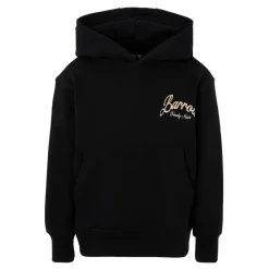 Czarna bluza z kapturem z logo z kości słoniowej