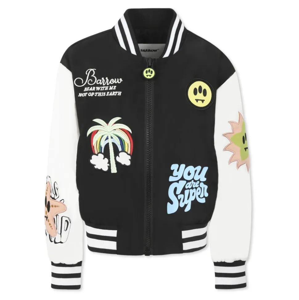 Czarna Kurtka Bomber z Emblematem
