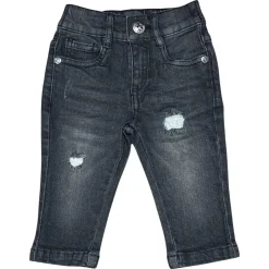 Czarne jeansy denim z naszywkami