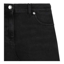 Czarne Jeansy z Logo Plaque