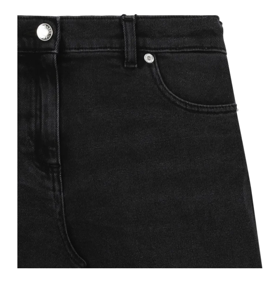 Czarne Jeansy z Logo Plaque