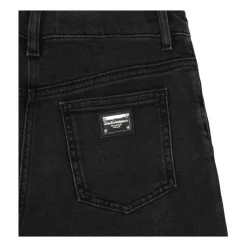 Czarne Jeansy z Logo Plaque