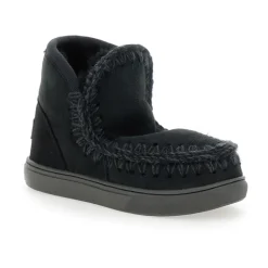 Czarne Skórzane Ankle Eskimo Buty