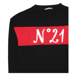Czarny bawełniany sweter z logo N 21