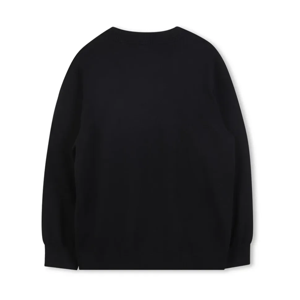 Czarny Sweter Dziecięcy z Detalem