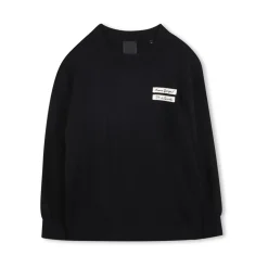Czarny Sweter Dziecięcy z Detalem