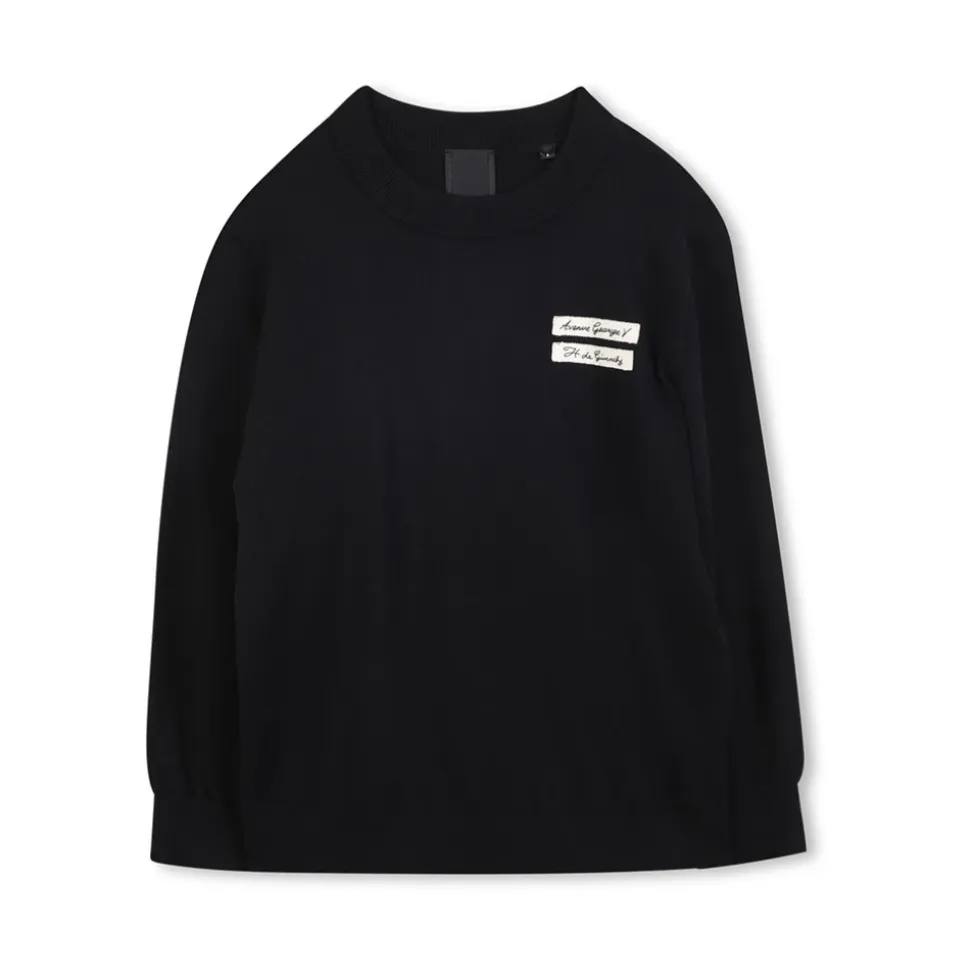 Czarny Sweter Dziecięcy z Detalem