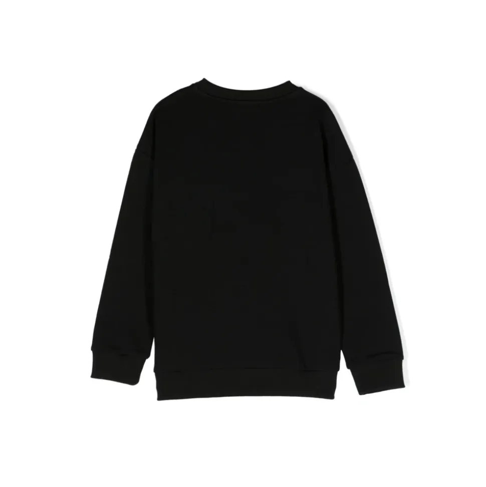 Czarny Sweter z Nadrukiem Logo