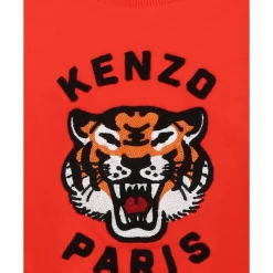 Czerwona bawełniana bluza z tygrysem Lucky Tiger