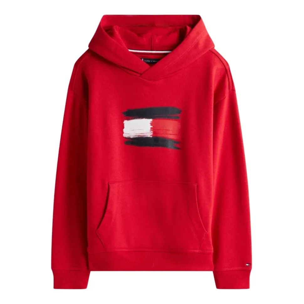 Czerwony Dziecięcy Hoodie z Logo Flagi