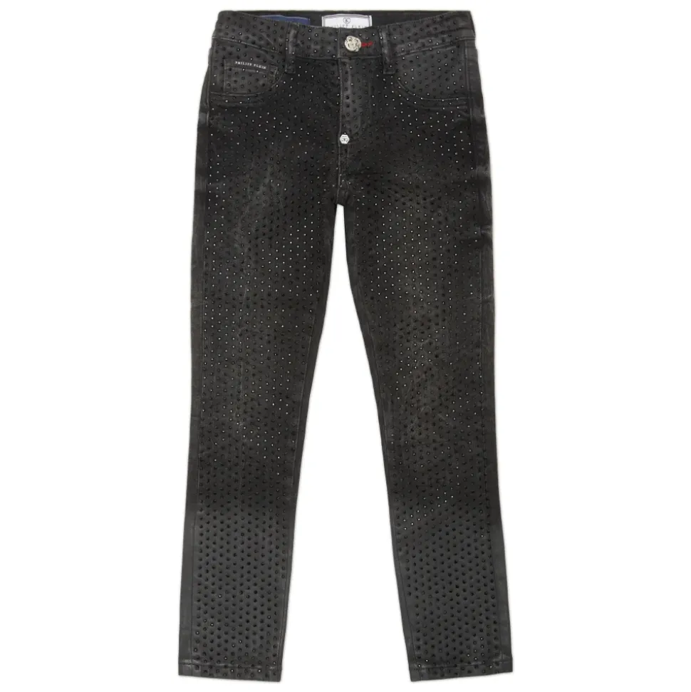 Denimowe Jegginsy Strass
