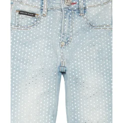 Denimowe Jegginsy Strass