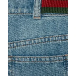 Dżinsy dziecięce Gucci z zielono-czerwonym detalem Web
