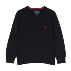 Dzianinowy sweter z haftowanym logo