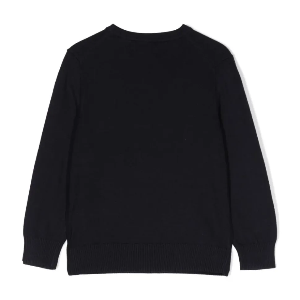 Dzianinowy sweter z haftowanym logo