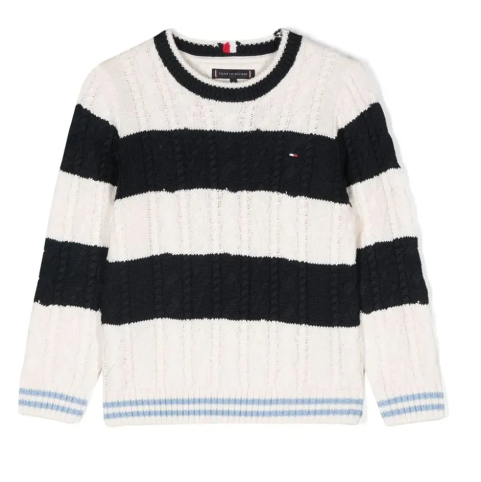 Dzianinowy sweter z okrągłym dekoltem