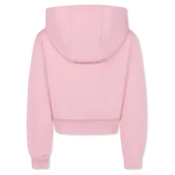 Dziecięca bluza z kapturem i haftowanym kwiatowym logo