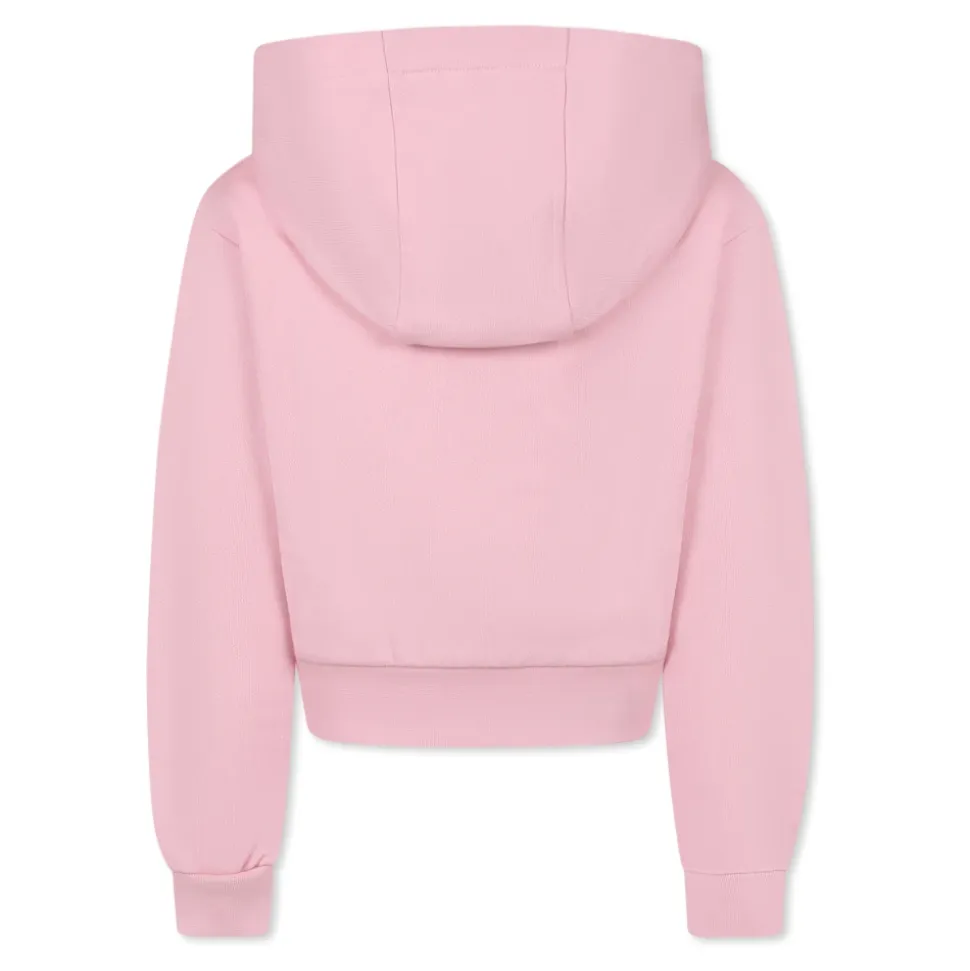 Dziecięca bluza z kapturem i haftowanym kwiatowym logo