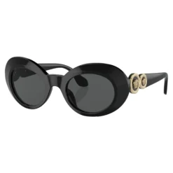 Dziecięce Okulary Owalne Czarne Błyszczące
