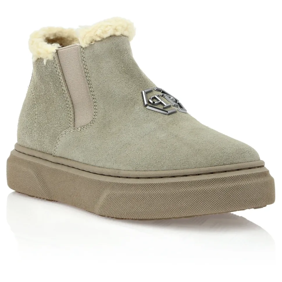 Eco Shearling Suede Anckle Boots