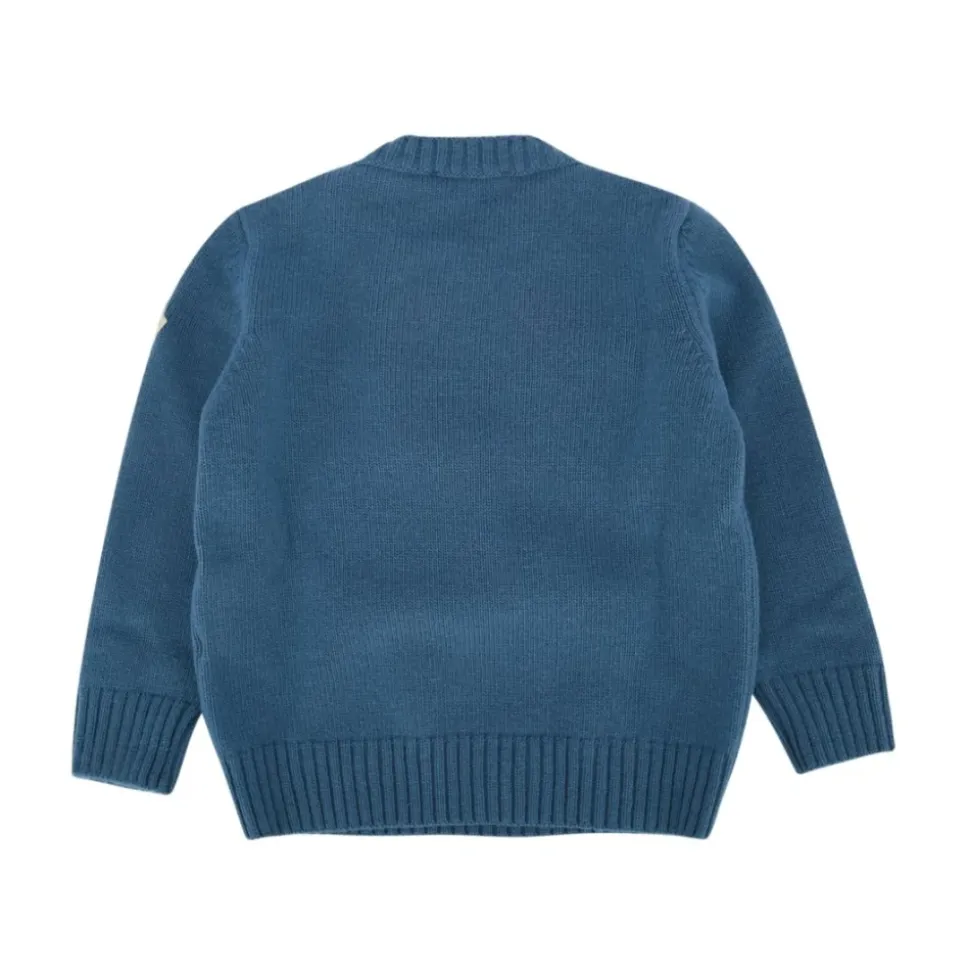 Embroidered Teddy Bear Wool Sweater
