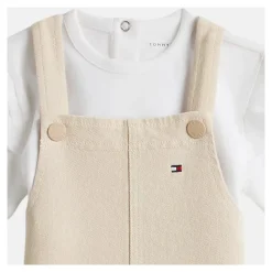 Essential Dungaree Dress And T-Shirt Set